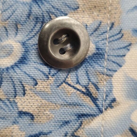 1X COLDWATER CREEK TAN BLUE FLORAL BUTTON FRONT LIGHTWEIGHT BLAZER JACKET 1 X - Picture 11 of 14